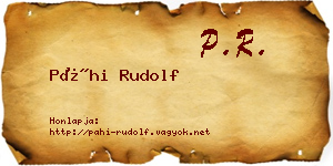 Páhi Rudolf névjegykártya