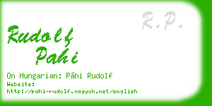 rudolf pahi business card